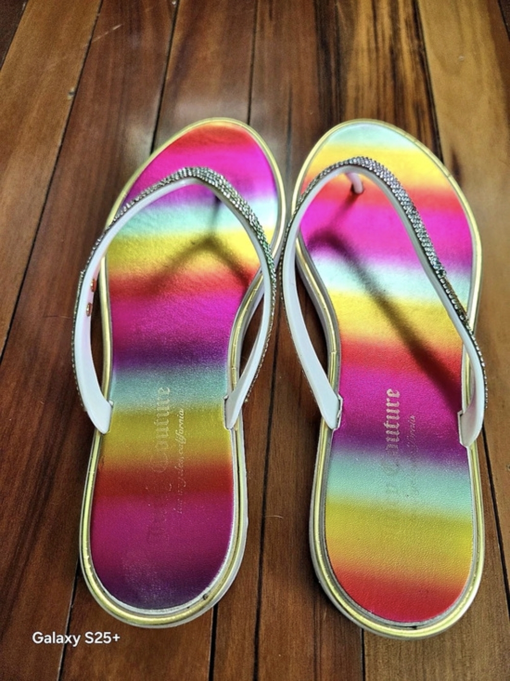 Juicy Couture Rhinestone Strap Multicolor Sandals Size 7.5